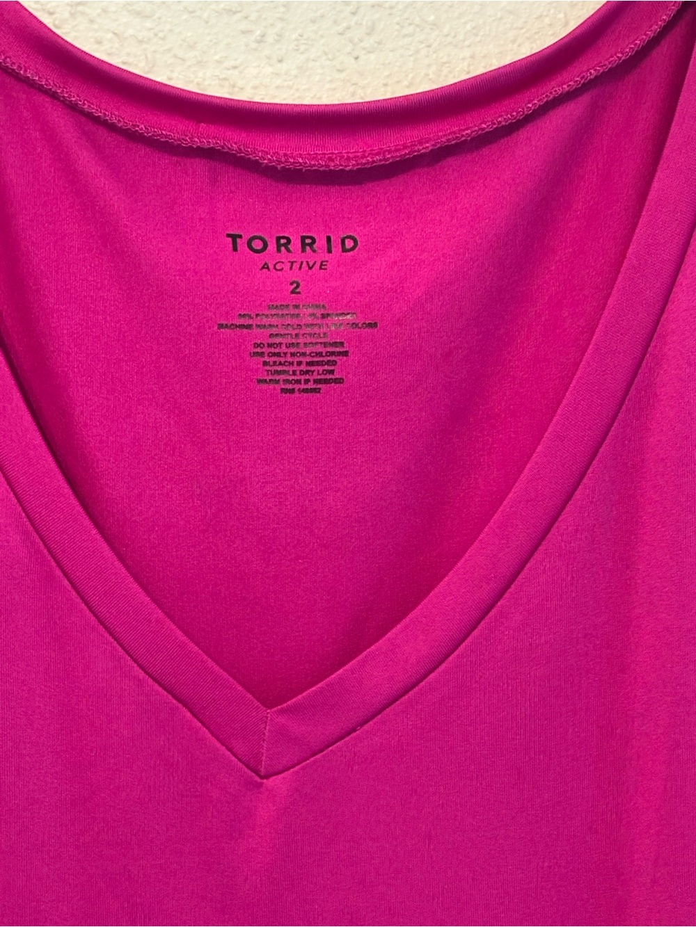 torrid V-Neck Tee — Fuchsia Pink - Picture 3 of 3